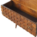 Tile Carved Chestnut Chest of Drawers | Hand-Carved