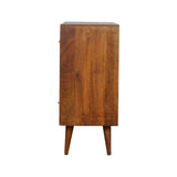 Tile Carved Chestnut Chest of Drawers | Hand-Carved
