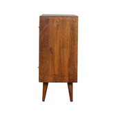 Tile Carved Chestnut Chest of Drawers | Hand-Carved