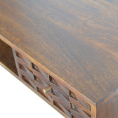 Chestnut Tile Writing Desk | Hand-Carved