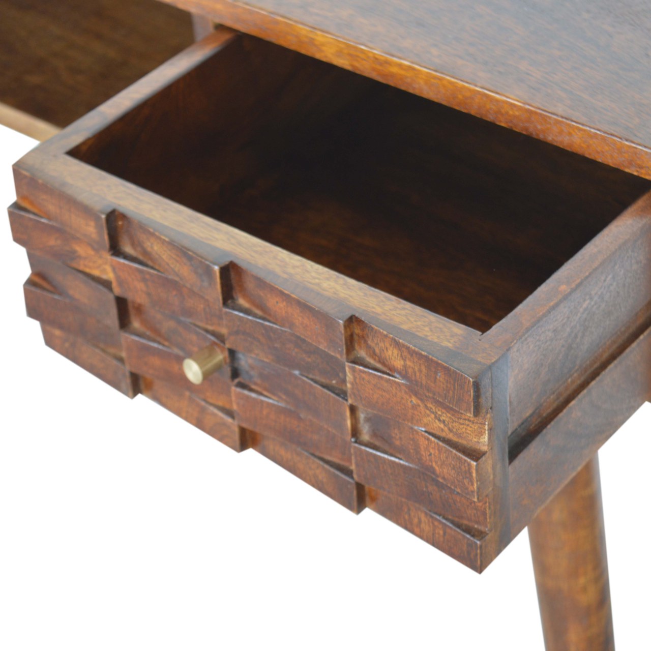 Chestnut Tile Writing Desk | Hand-Carved