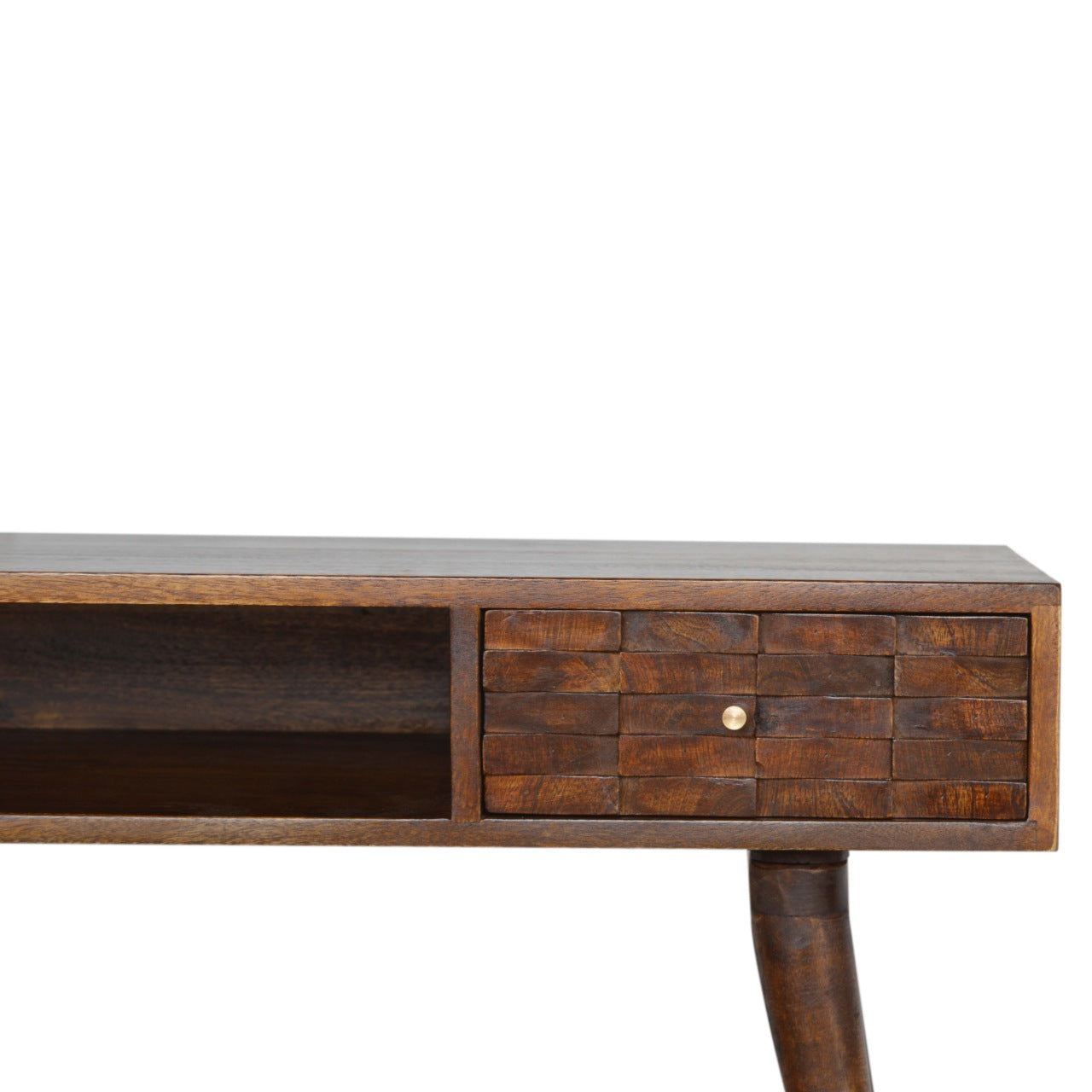 Chestnut Tile Writing Desk | Hand-Carved