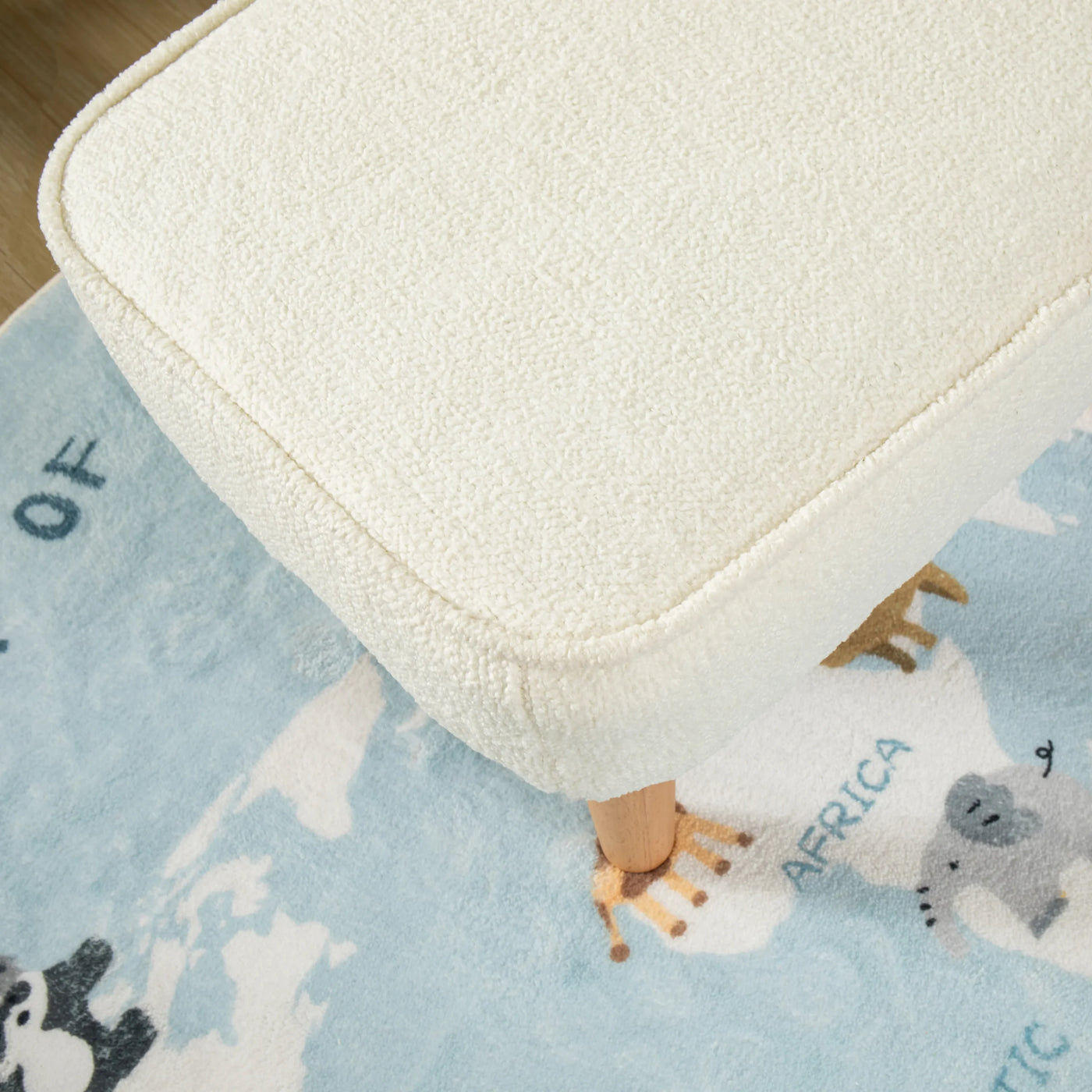 Ida Nursing Chair & Footstool | Fabric Upholstery with Side Storage Pockets & Beech Wood Frame