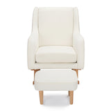 Ida Nursing Chair & Footstool | Fabric Upholstery with Side Storage Pockets & Beech Wood Frame