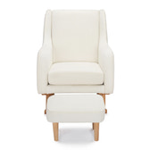 Ida Nursing Chair & Footstool | Fabric Upholstery with Side Storage Pockets & Beech Wood Frame
