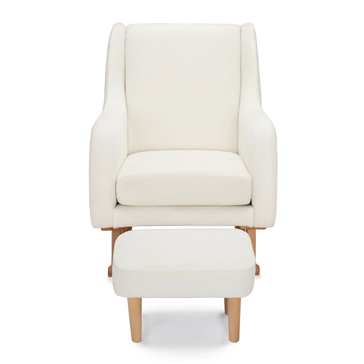 Ida Nursing Chair & Footstool | Fabric Upholstery with Side Storage Pockets & Beech Wood Frame