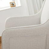 Ida Nursing Chair & Footstool | Fabric Upholstery with Side Storage Pockets & Beech Wood Frame