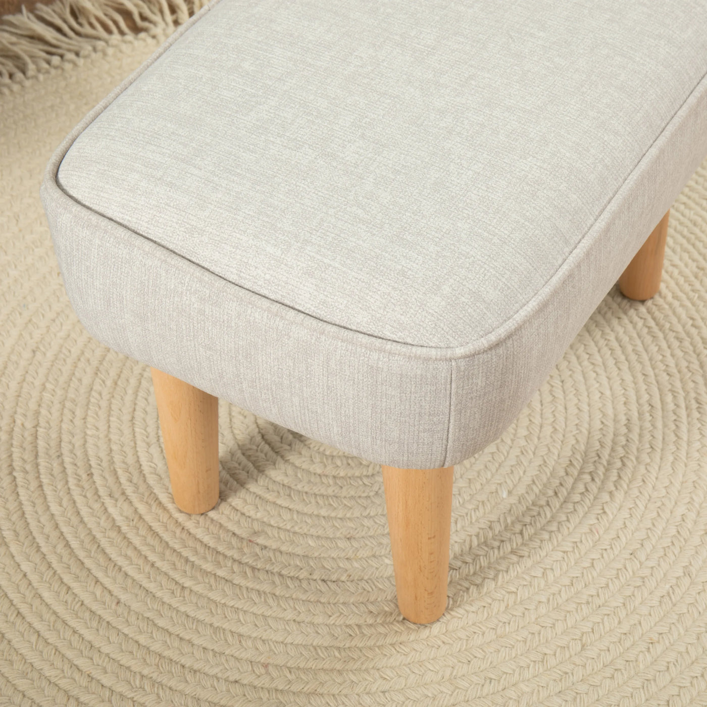 Ida Nursing Chair & Footstool | Fabric Upholstery with Side Storage Pockets & Beech Wood Frame