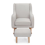 Ida Nursing Chair & Footstool | Fabric Upholstery with Side Storage Pockets & Beech Wood Frame