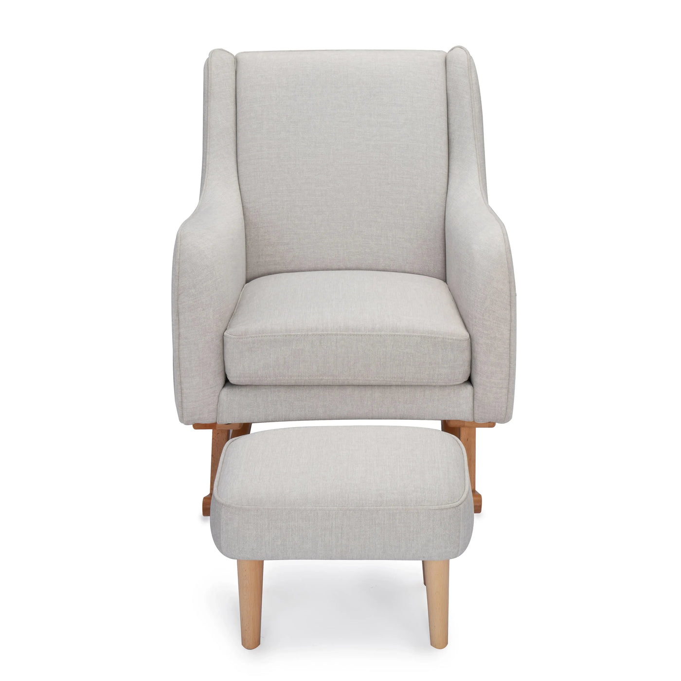 Ida Nursing Chair & Footstool | Fabric Upholstery with Side Storage Pockets & Beech Wood Frame