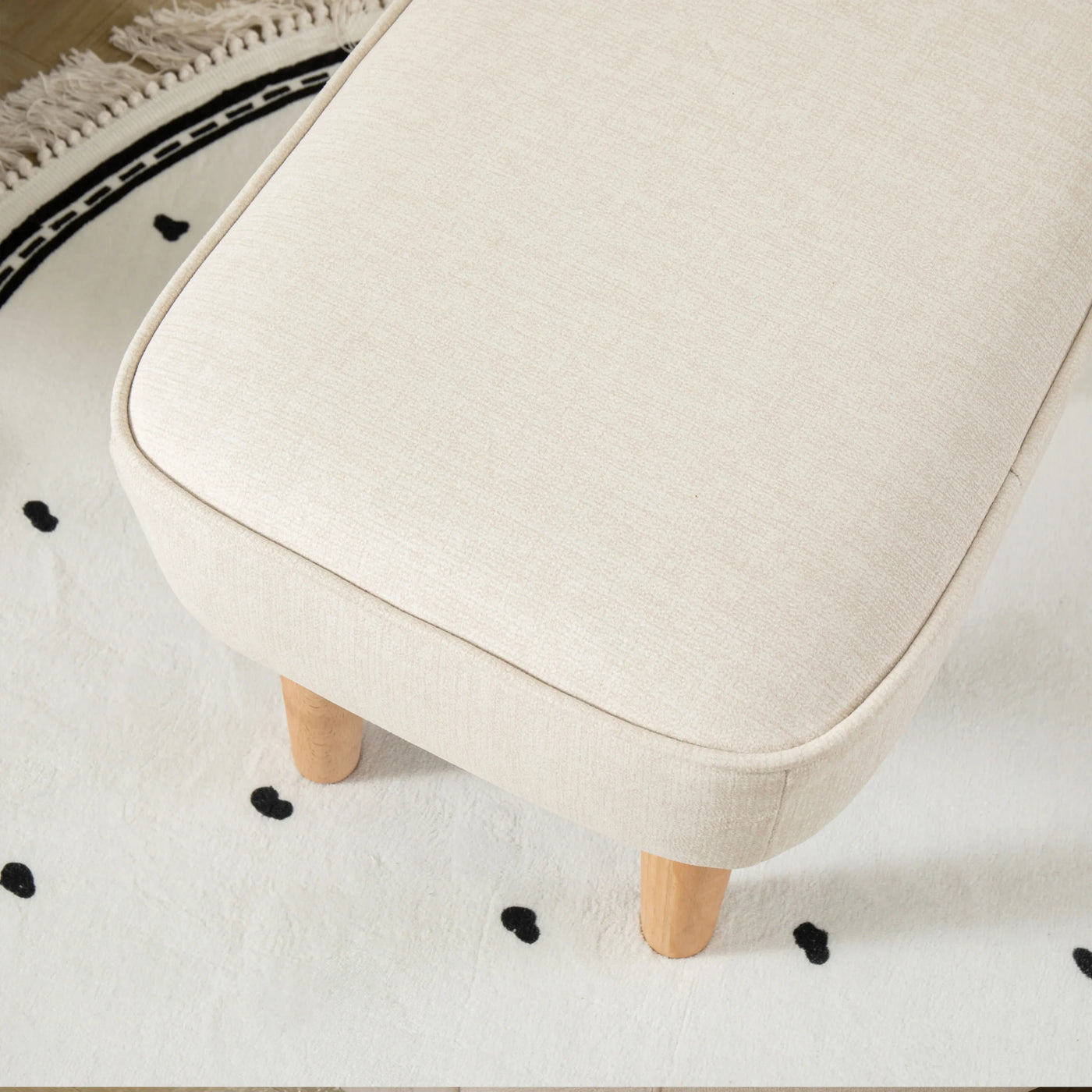 Ida Nursing Chair & Footstool | Fabric Upholstery with Side Storage Pockets & Beech Wood Frame