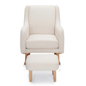 Ida Nursing Chair & Footstool | Fabric Upholstery with Side Storage Pockets & Beech Wood Frame
