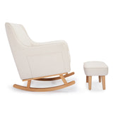 Ida Nursing Chair & Footstool | Fabric Upholstery with Side Storage Pockets & Beech Wood Frame