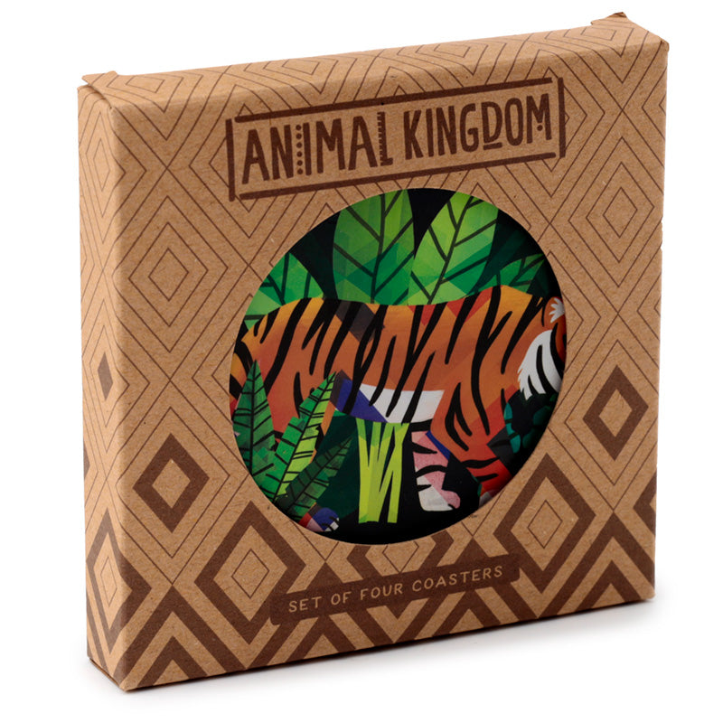 Set of 4 Cork Novelty Coasters - Animal Kingdom