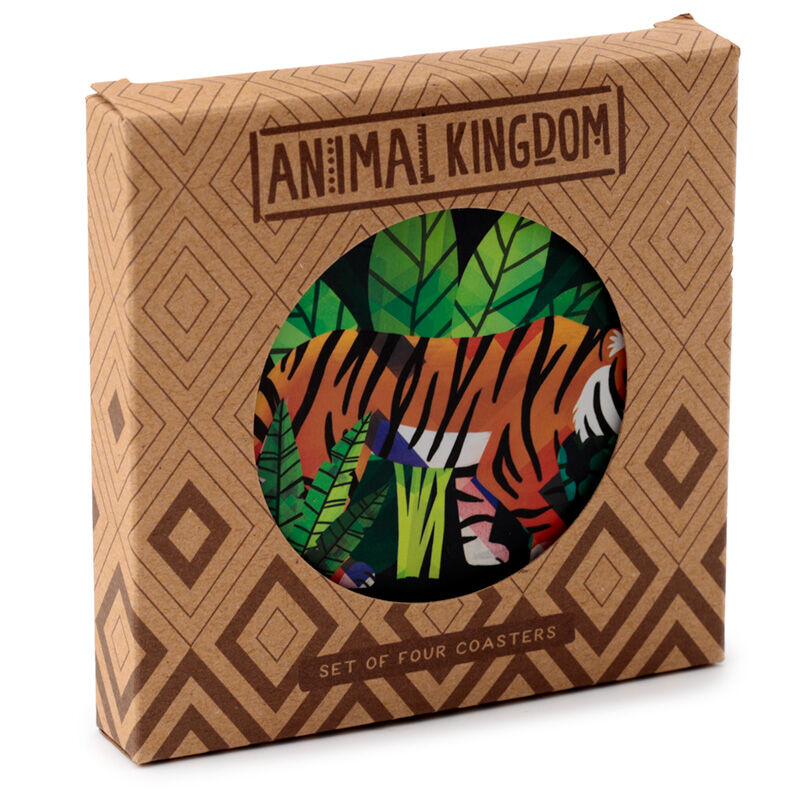 Set of 4 Cork Novelty Coasters - Animal Kingdom