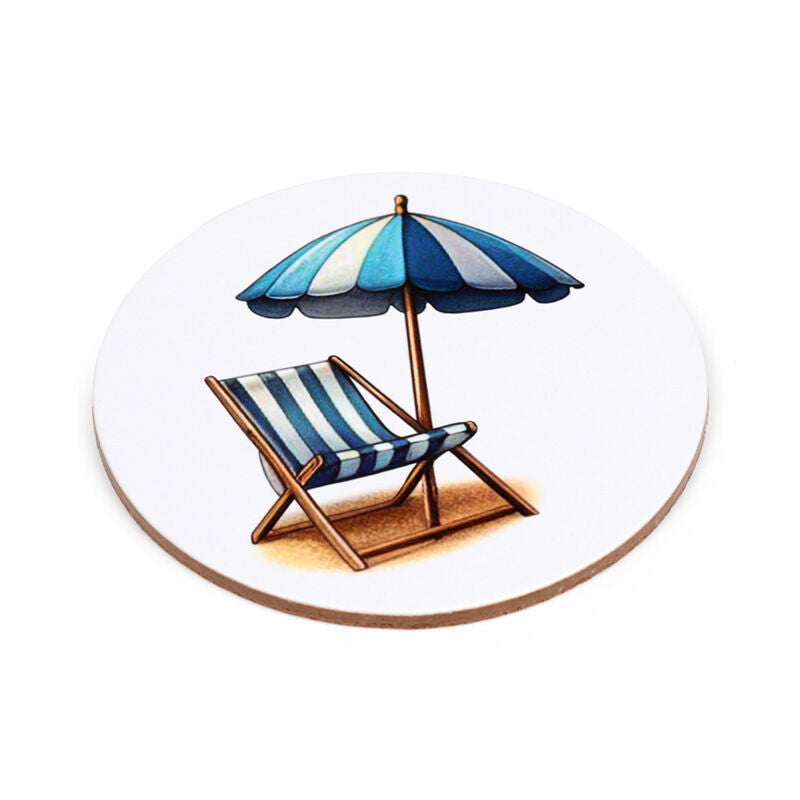 Set of 4 Cork Novelty Coasters - Coastal
