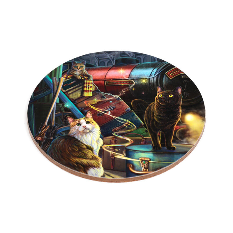 Set of 4 Cork Novelty Coasters - Lisa Parker Magic Cats