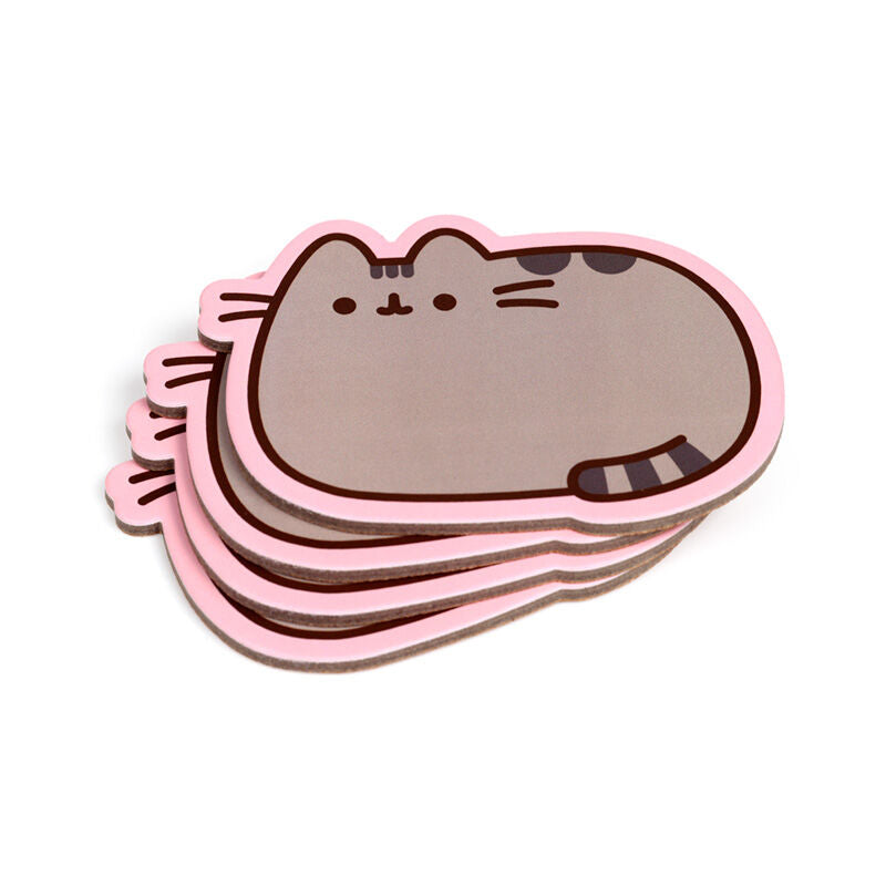 Set of 4 Cork Novelty Coasters - Pusheen the Cat