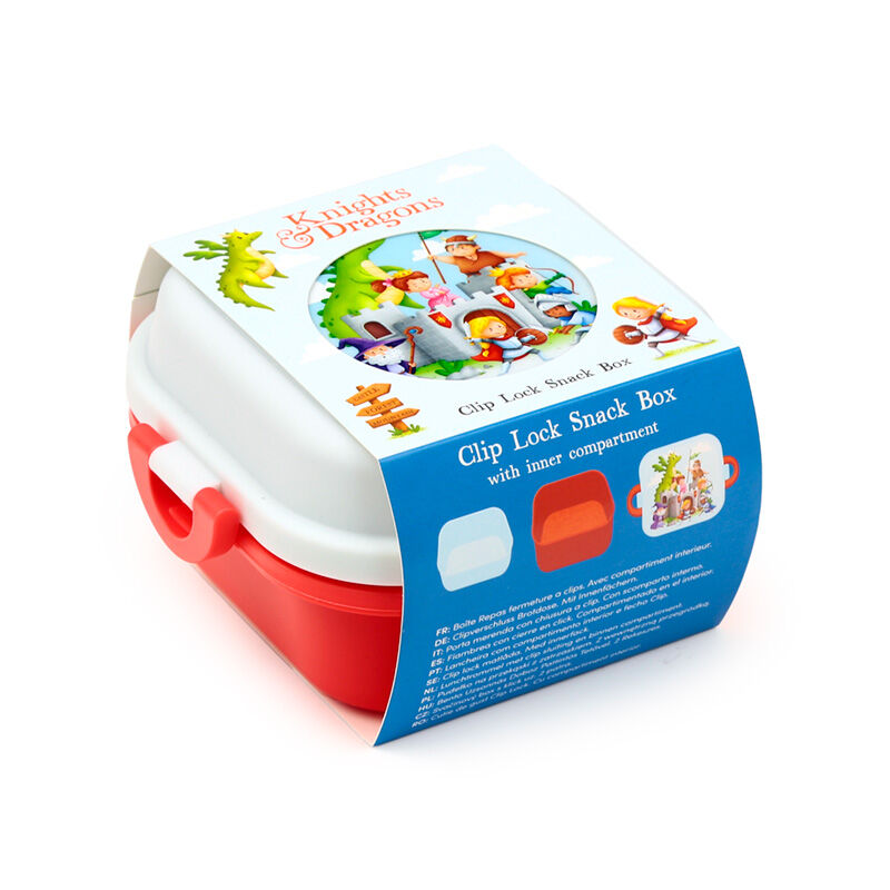 Bento Clip Lock Snack Lunch Box - Knights & Dragons