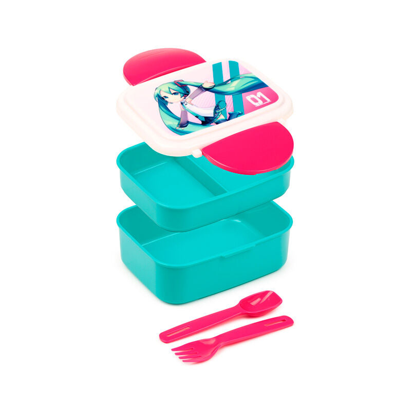 Bento Clip Lock Lunch Box with Cutlery - Hatsune Miku