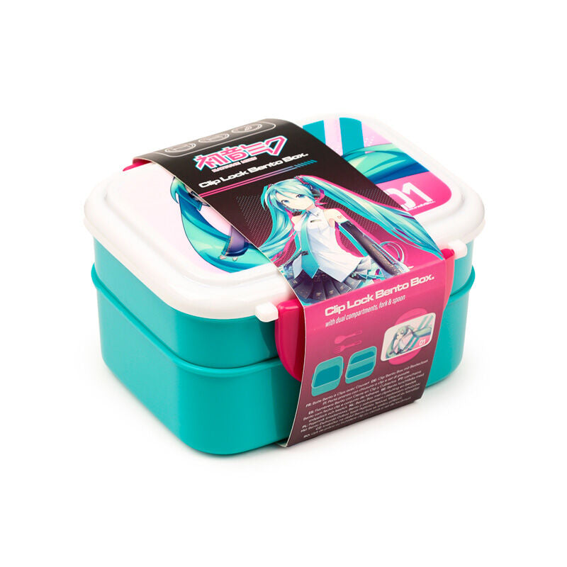 Bento Clip Lock Lunch Box with Cutlery - Hatsune Miku