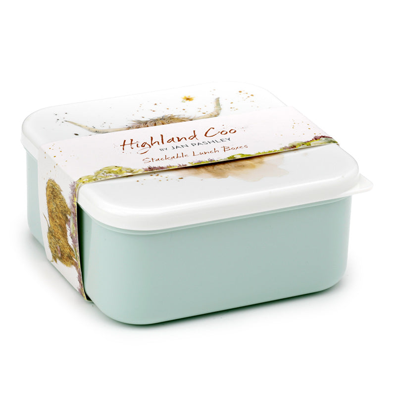 Lunch Boxes Set of 3 (M/L/XL) - Jan Pashley Highland Coo Cow