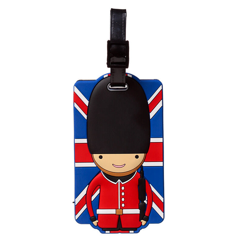 PVC Luggage Tag - London Souvenir Union Jack London Guardsman