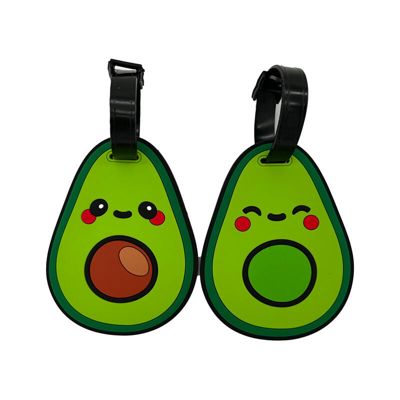 PVC Luggage Tag Set of 2 - Foodiemals Avocado