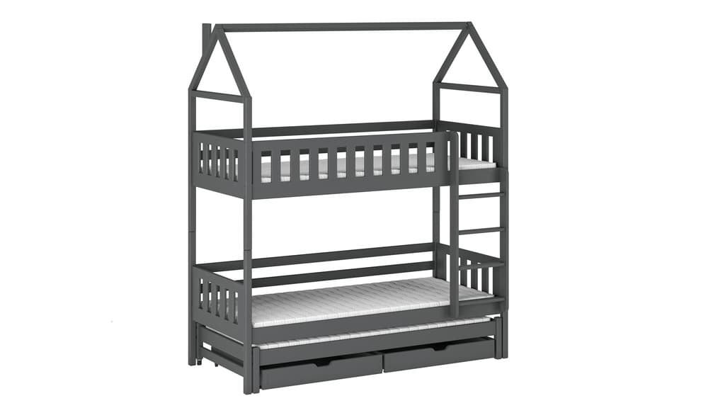 Single (3ft) Solid Pine Bunk Bed with Trundle & Storage
