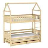 Single (3ft) Solid Pine Bunk Bed with Trundle & Storage