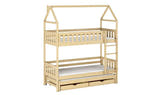 Solid Pine Bunk Bed with Trundle & Storage – Single 3ft 90x190cm | Triple Sleeper Kids Bed