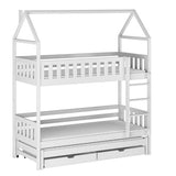 Single (3ft) Solid Pine Bunk Bed with Trundle & Storage