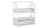 Solid Pine Bunk Bed with Trundle & Storage – Single 3ft 90x190cm | Triple Sleeper Kids Bed