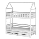 Single (3ft) Solid Pine Bunk Bed with Trundle & Storage