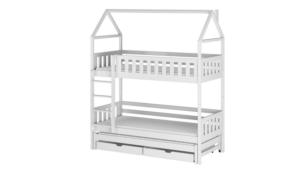 Single (3ft) Solid Pine Bunk Bed with Trundle & Storage