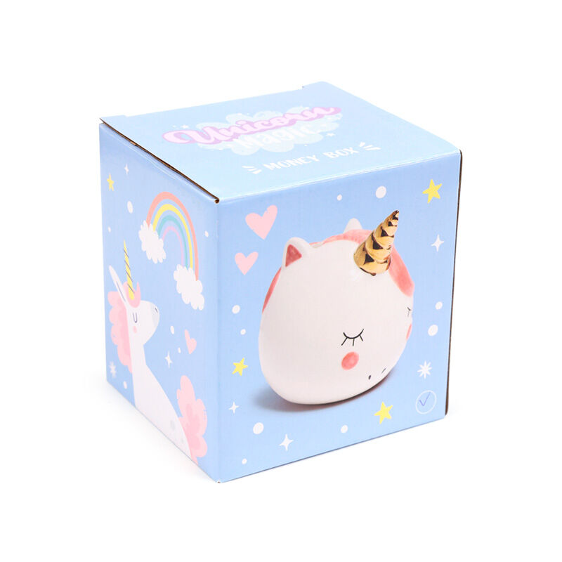 Ceramic Money Box - Enchanted Rainbows Unicorn White