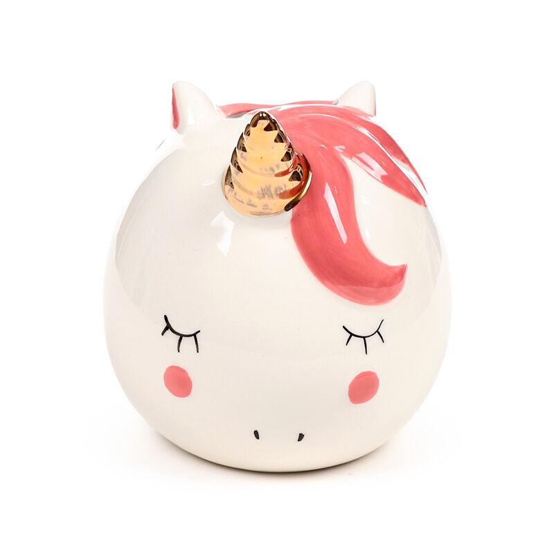 Ceramic Money Box - Enchanted Rainbows Unicorn White