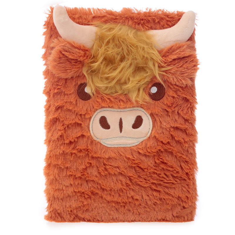 Fluffy Plush A5 Notebook - Highland Coo Cow