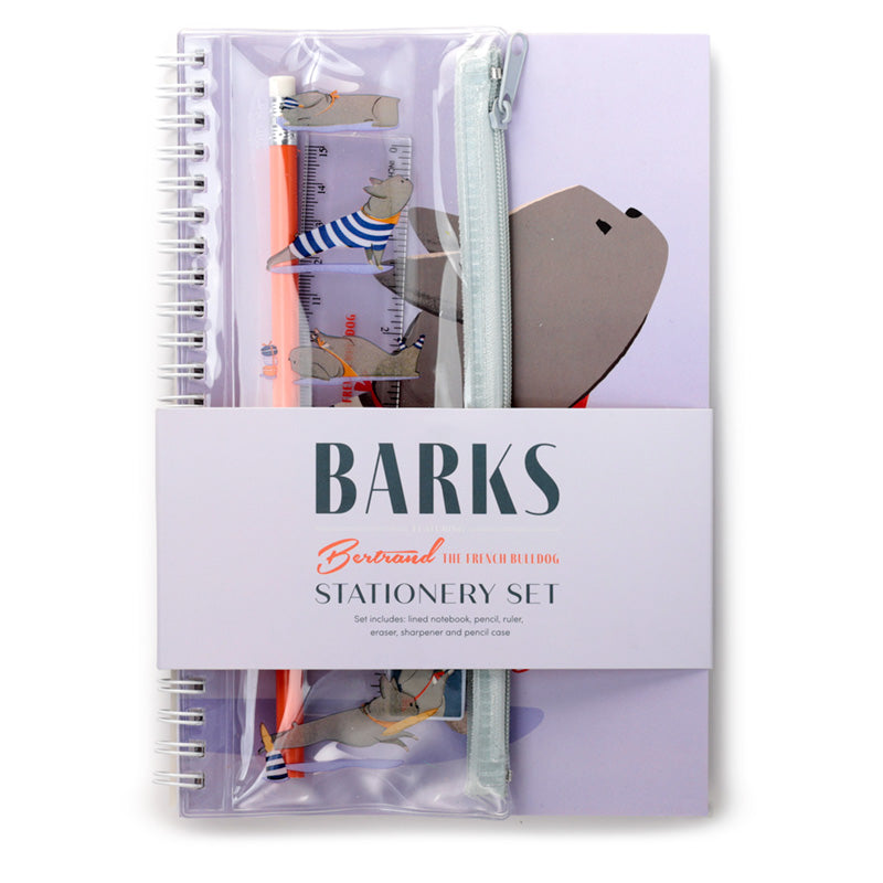 Spiral Bound A5 Lined Notebook - Barks Bertrand the French Bulldog