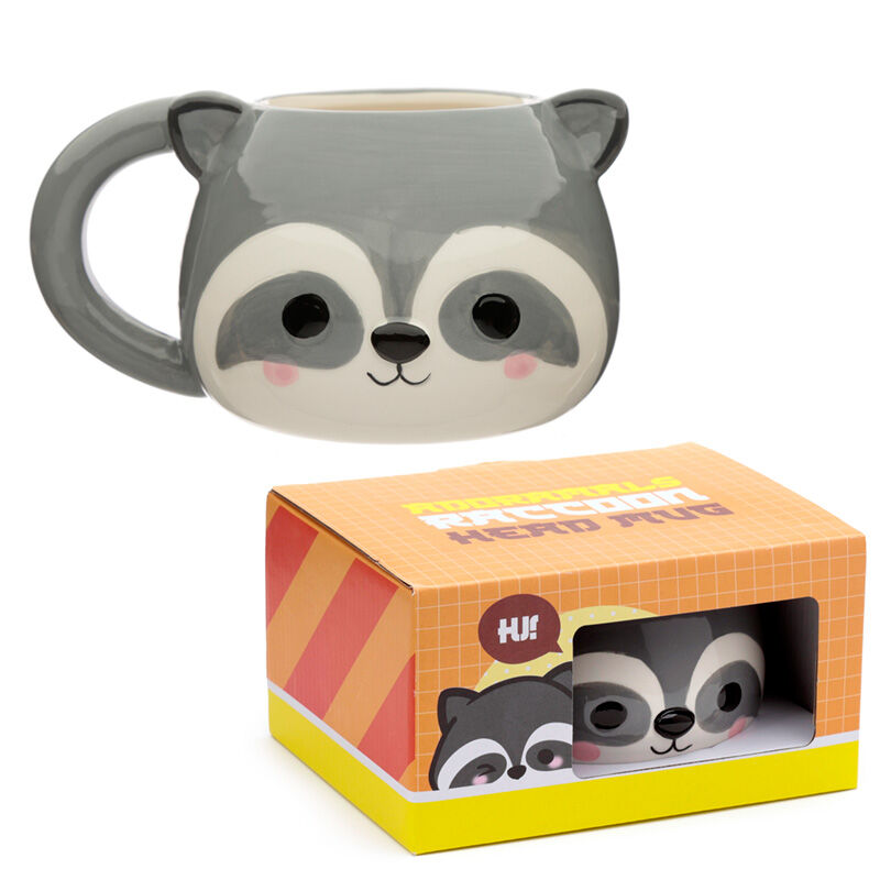 Ceramic Shaped Head Mug - Adoramals Raccoon