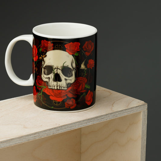 Porcelain Mug - Skulls & Roses