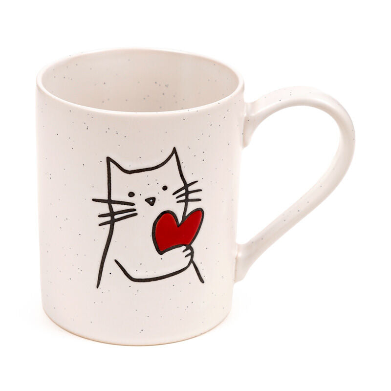 Stoneware Mug - Cat with Heart