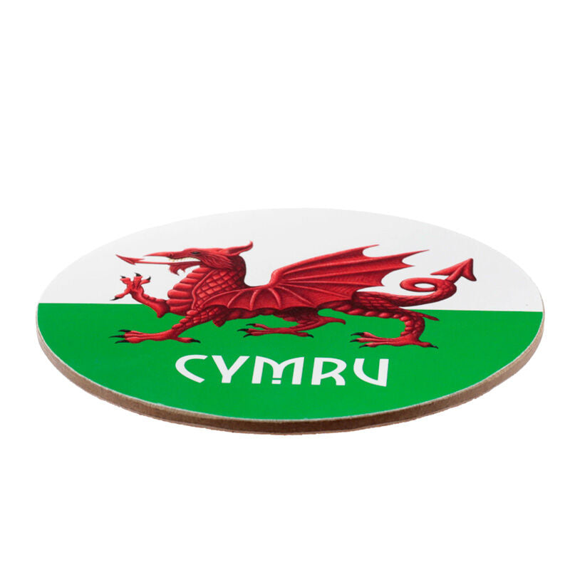 Porcelain Mug & Coaster Set - Welsh Dragon Wales (Cymru) Souvenir