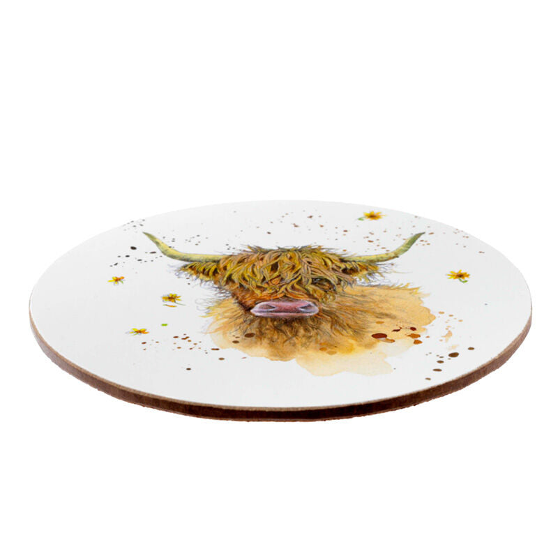 Porcelain Mug & Coaster Set - Jan Pashley Highland Coo Cow