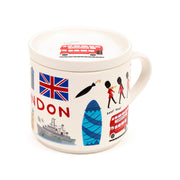 Porcelain Mug & Coaster Lid Set - London Souvenir