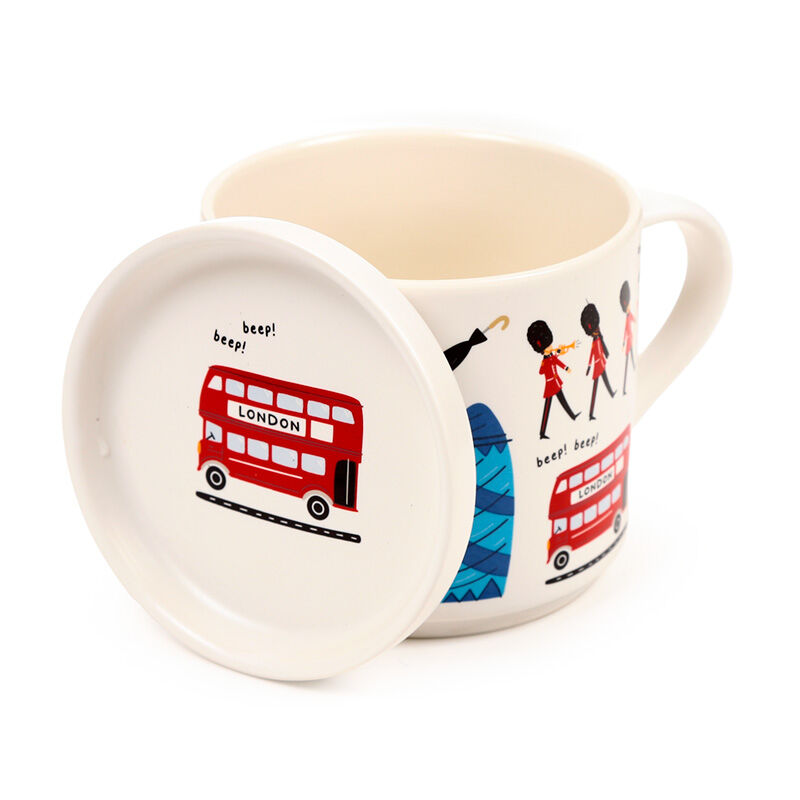 Porcelain Mug & Coaster Lid Set - London Souvenir