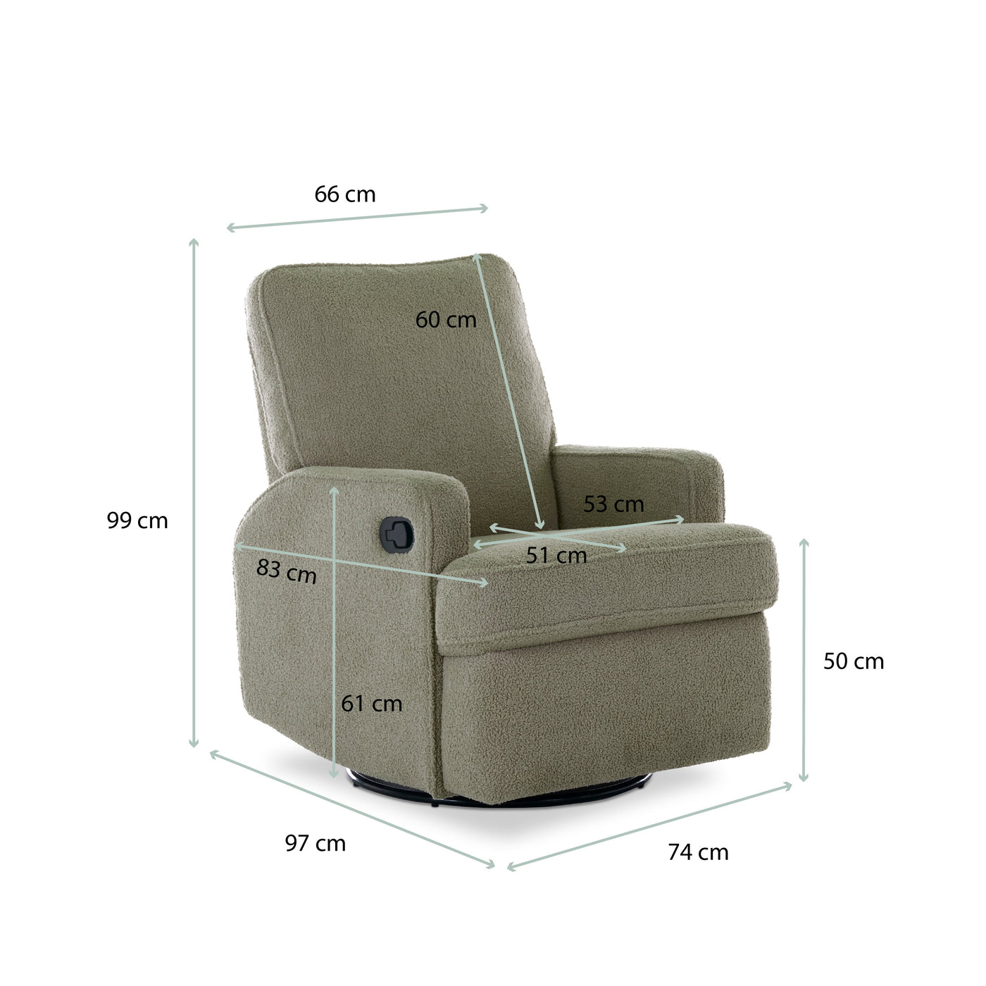 Madison Swivel Glider Recliner Nursing Chair – Teddy Olive