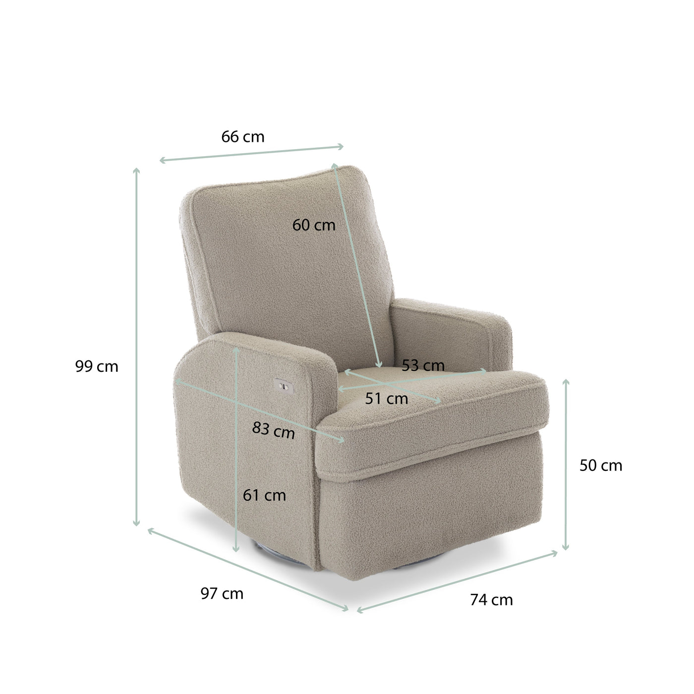 Madison Electric Recliner Nursing Chair – Teddy Truffle
