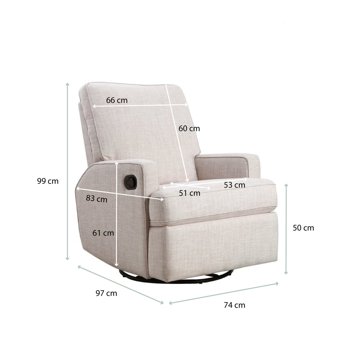 Madison Swivel Glider Recliner Nursing Chair – Oatmeal