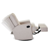 Madison Swivel Glider Recliner Nursing Chair – Oatmeal | 360° Swivel Reclining Nursery Chair